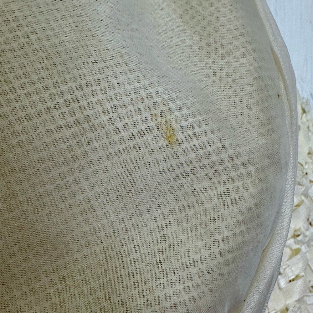 Vintage Ivory Ribbon Brim Church Derby Hat Bow Accent Textured Brim - Picture 8 of 16